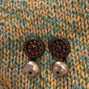 Elegant Brown and Silver Earrings